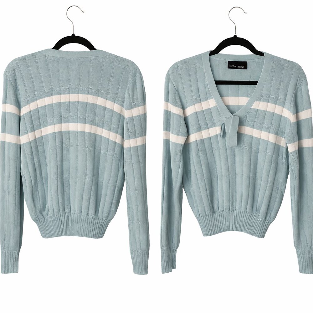 Paris Star Vintage Knit Sweater with Buckle Detail